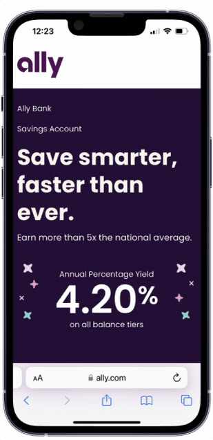 A competitor, Ally Bank, advertising a 4.20% APY savings account